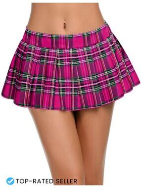 Pleated Mini Skirt Schoolgirl Costume Role Play
